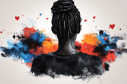 Braided Hair and Colorful Splash
