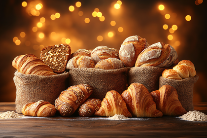 Breads In Burlap Sacks