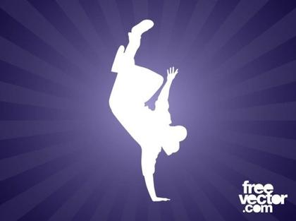 Breakdancer Silhouette Free Vector