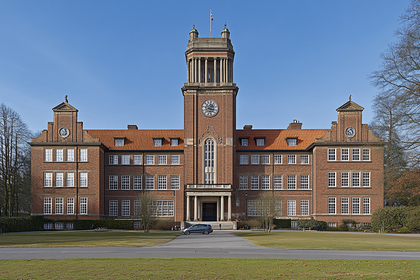 Brick Clock Tower Building