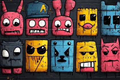 Brick Monster Graffiti