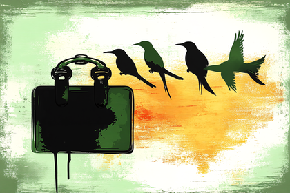 Briefcase With Bird Silhouettes