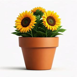 sunflowers in pot