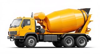 yellow concrete mixer