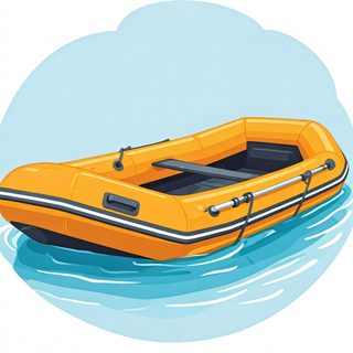 yellow inflatable boat