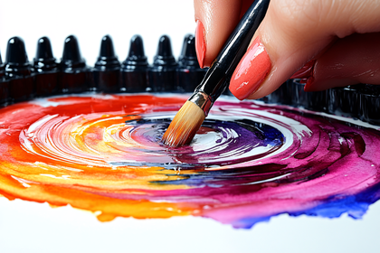 Brush Painting Colorful Swirls