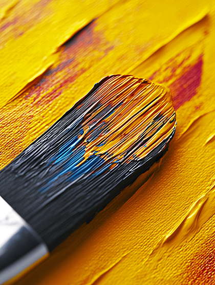 Brushstroke Of Yellow Paint