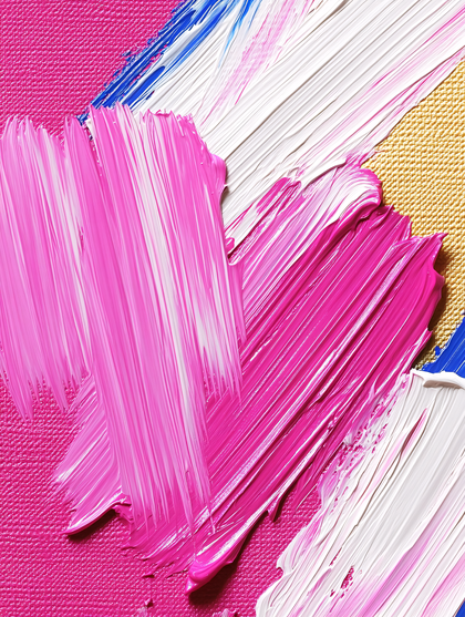 Brushstrokes of Pink and White Paint