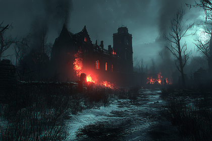 Burning Gothic Mansion