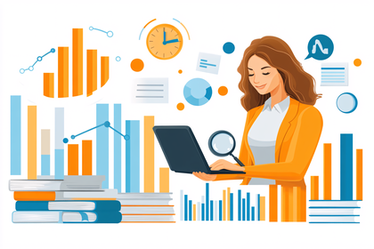 Business Analytics With Woman And Laptop