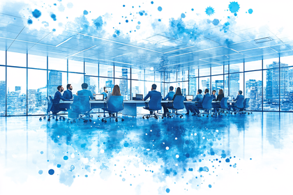 Business Meeting in Modern Office