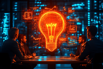 Business Meeting With Bright Idea