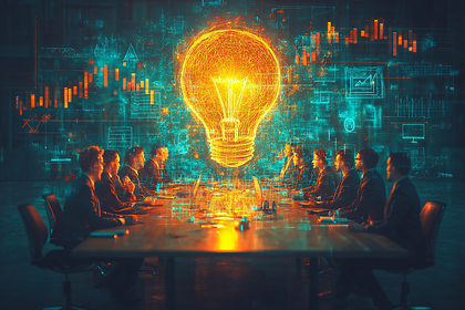 Business Meeting With Glowing Idea
