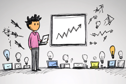 Business Presentation with Growth Chart
