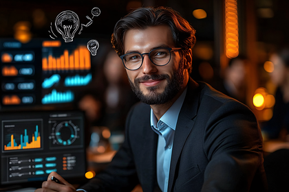 Business Professional Analyzing Data