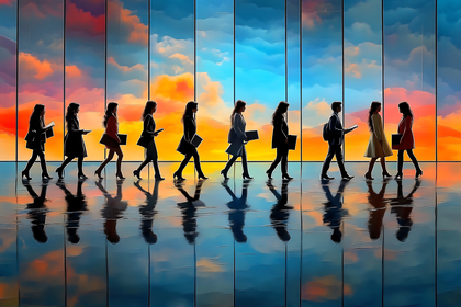 Business Professionals in Silhouette
