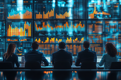 Business Team Analyzing Financial Data