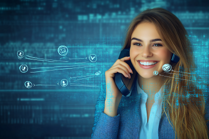 Business Woman On Phone Call
