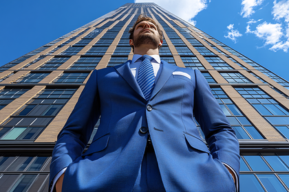 Businessman and Skyscraper Perspective