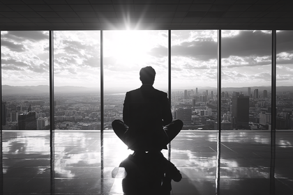 Businessman Contemplating City View