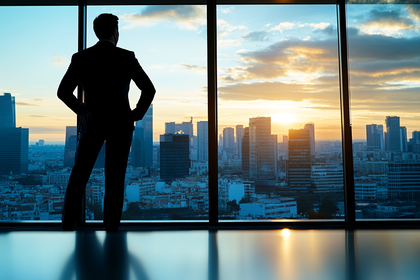 Businessman Silhouette At Sunset