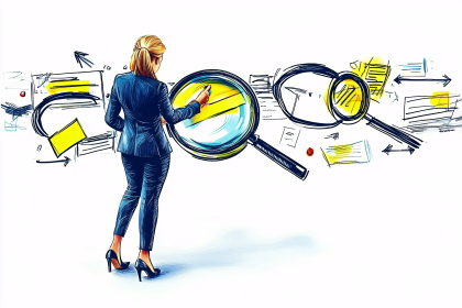 Businesswoman Inspecting Data