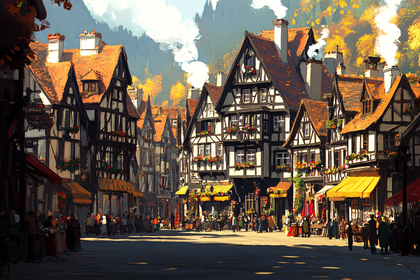 Bustling Market Street Scene