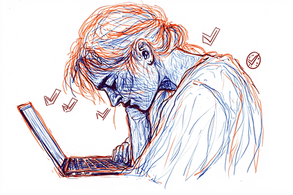 Busy Working on Laptop