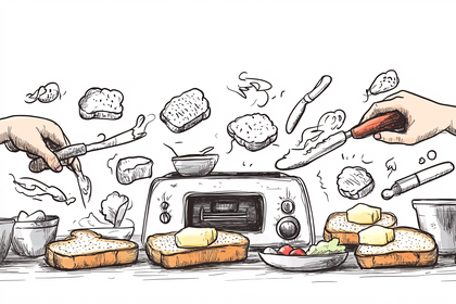 Buttered Toast Preparation Illustration