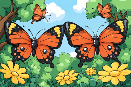 Butterflies in a Garden