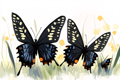 Butterflies on Meadow