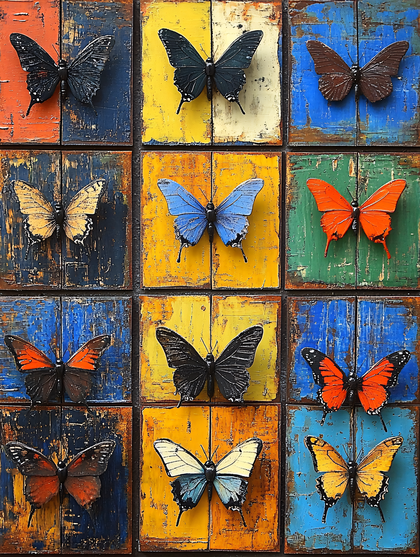 Butterfly Grid Art