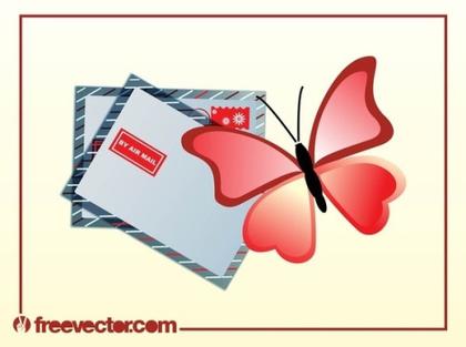 Butterfly Mail Free Vector