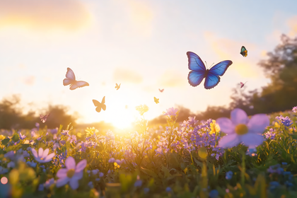 Butterfly Meadow at Sunset