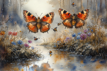 Butterfly Meadow Watercolor