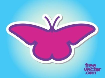 Butterfly Sticker Free Vector