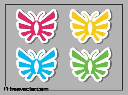 Butterfly Stickers Free Vector