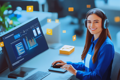 Call Center Agent At Her Desk
