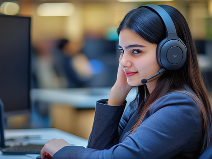 Call Center Representative Smiling
