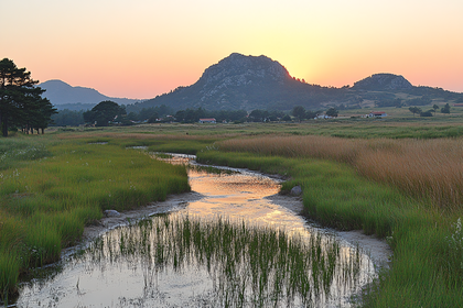 Calm River at Sunset