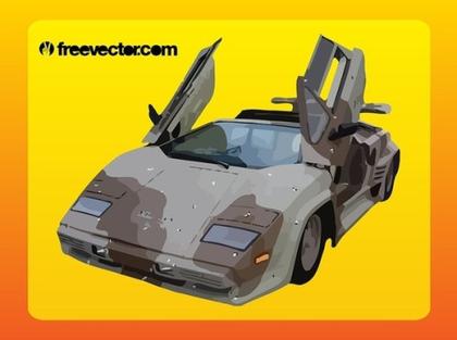 Camouflage Lamborghini Free Vector