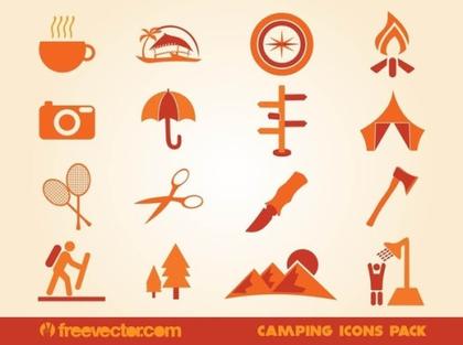 Camping Icons Free Vector