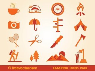 Camping Icons Free Vector
