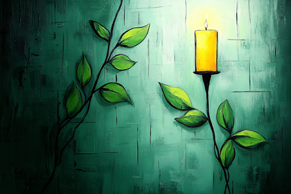 Candlelight and Greenery