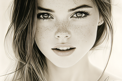 Captivating Portrait Of A Freckled Woman
