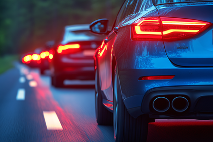 Car Tail Lights at Dusk