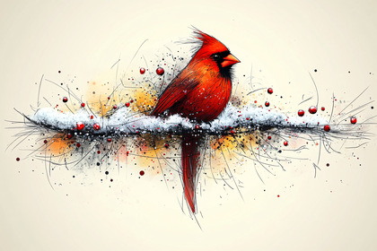 Cardinal Winter Perch