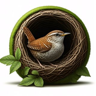 wren in nest
