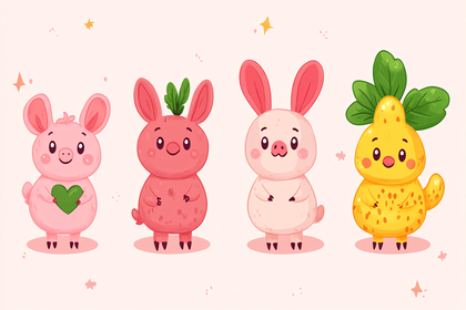 Cartoon Animal Carrots