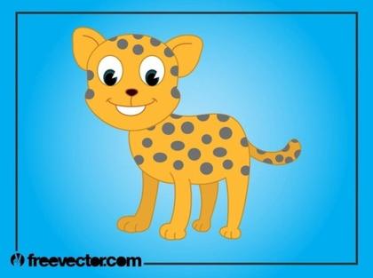 Cartoon Baby Cheetah Free Vector